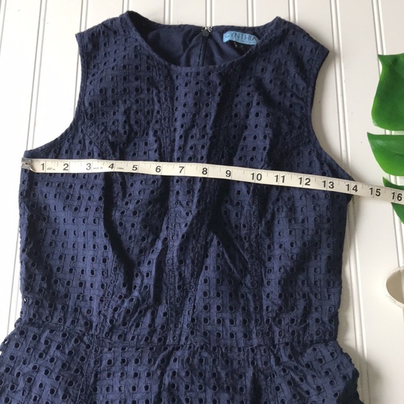 Cynthia rowley eyelet sleeveless blue dress - Picture 6 of 10